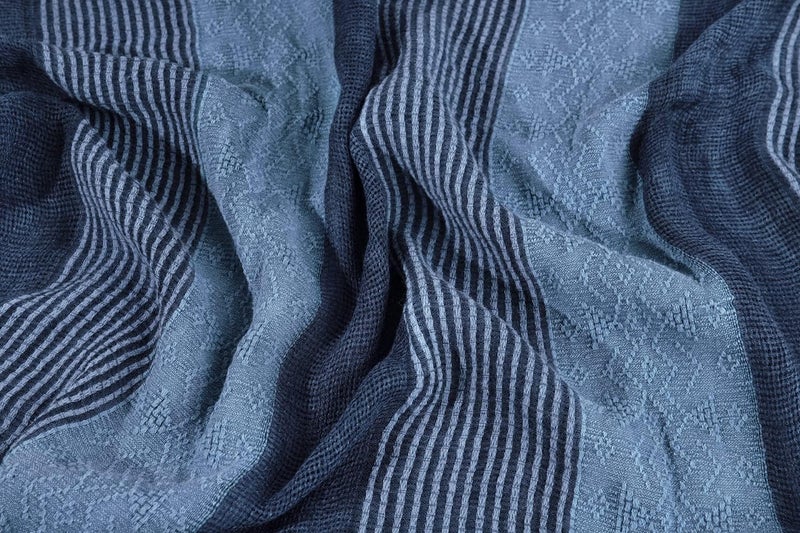 GERINLY Cotton-Linen Scarves Mens Stripe Crinkle Long Scarf Fashion Wrap Shawl for Travel - Image 5